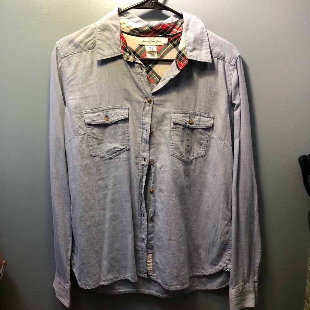 Button Down Jean Flannel